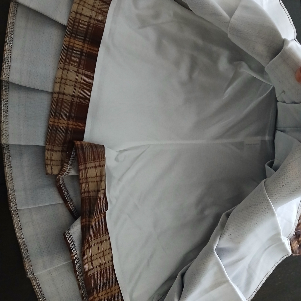 Vintage Plaid Pleated Mini Skirt/Skort Brown Size:Small Women's - Picture 7 of 7